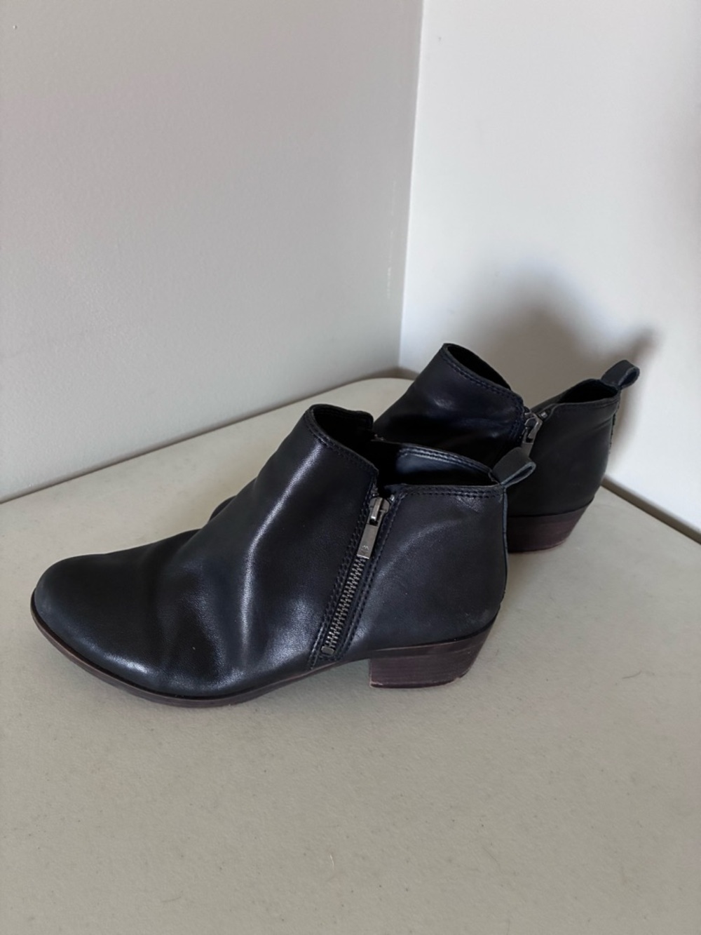 Lucky Brand Black Leather Ankle Booties - Picture 4 of 6